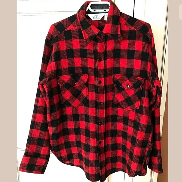 Woolrich Other - Vtg WOOLRICH Buffalo Check Plaid Wool Shirt sz L